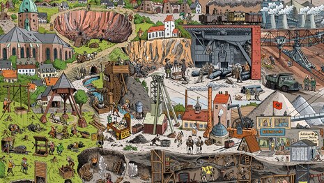 ROHSA Wimmelbild Bergbau in Sachsen